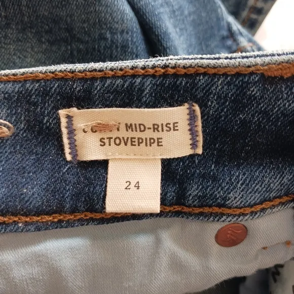 Madewell Curvy Mid Rise Stovepipe Denim Blue Jeans Size 24 NWOT