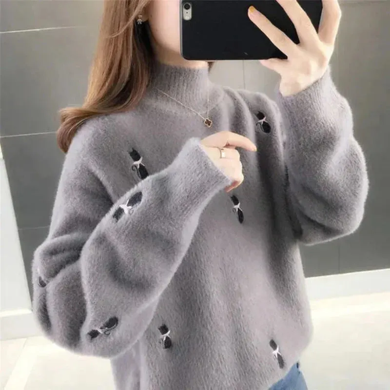 Mariana - soft downy turtleneck jumper for women