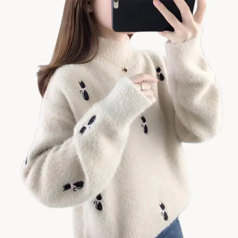 Mariana - soft downy turtleneck jumper for women