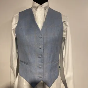 Marsha Light Blue Plaid Vest