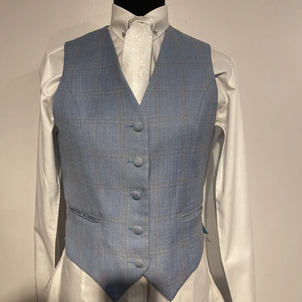 Marsha Light Blue Plaid Vest