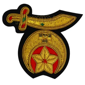 Masonic Majesty Handcrafted Shrine Bullion Threads Emblem" Shriner Emblem