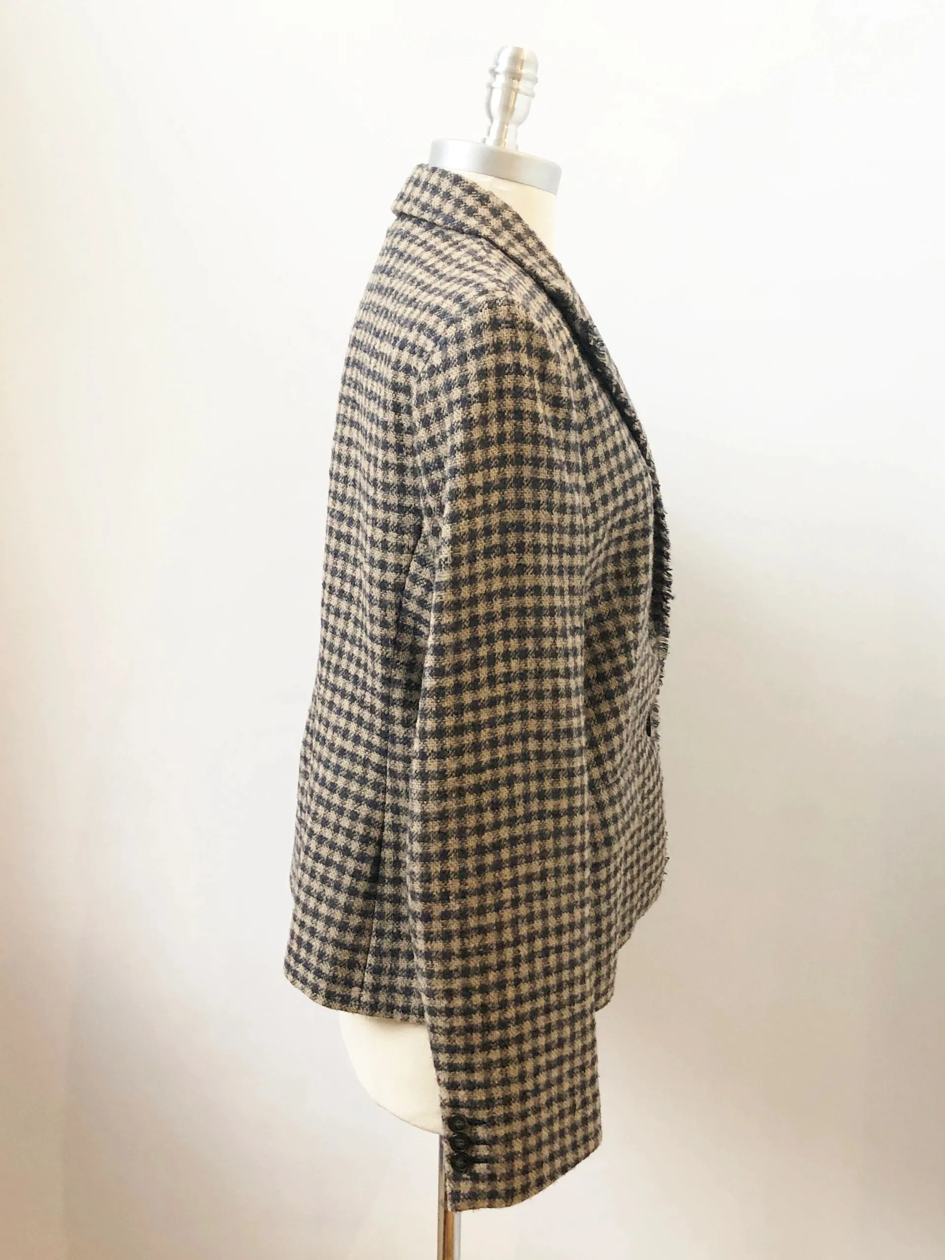 Max Mara Weekend Houndstooth Fringe Blazer Size 14
