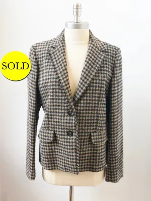 Max Mara Weekend Houndstooth Fringe Blazer Size 14