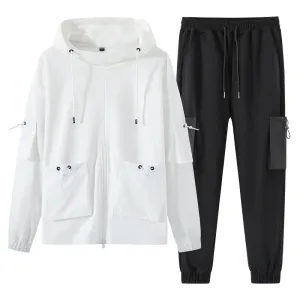 Men Loose Sweatshirt  Adjustable Pockets