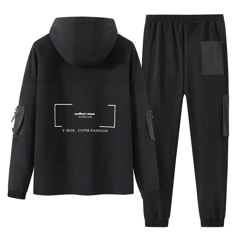 Men Loose Sweatshirt  Adjustable Pockets