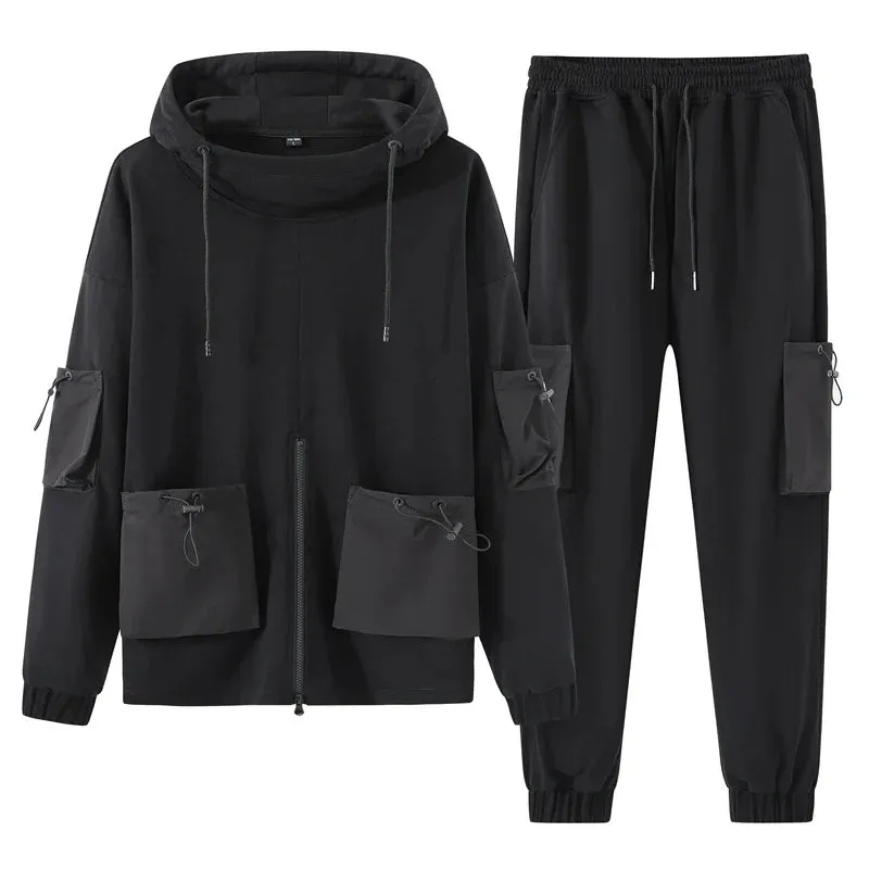Men Loose Sweatshirt  Adjustable Pockets