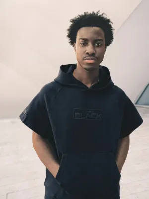Men's Embossed Patch Mid Sleeve Hoodie