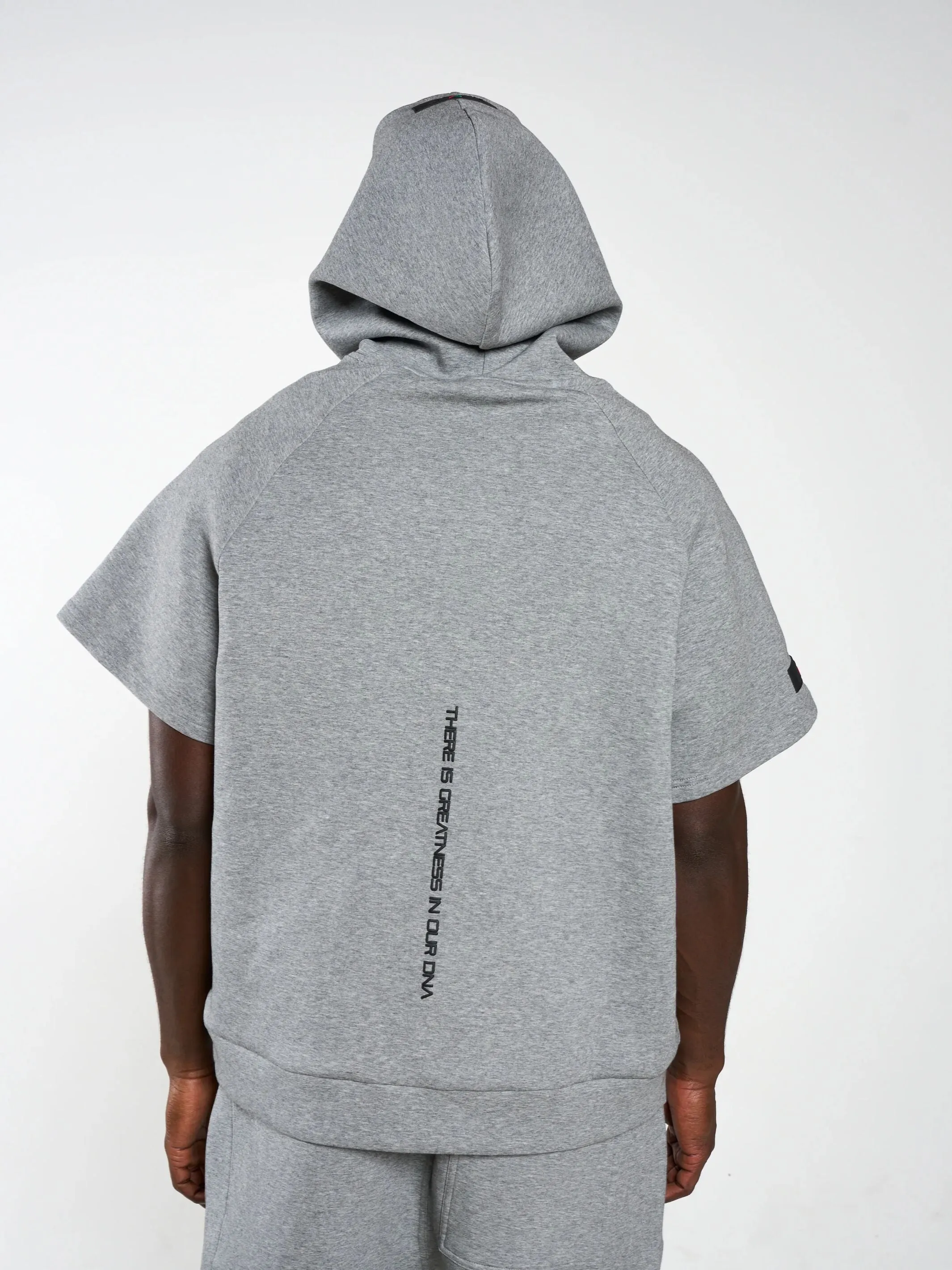 Men's Embossed Patch Mid Sleeve Hoodie
