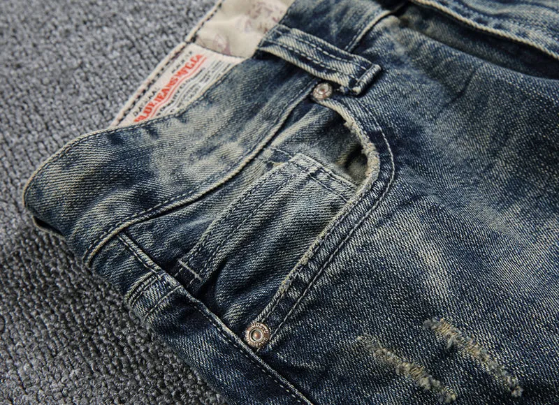 Men's Slim Fit Brand Streetwear Stretch Jeans