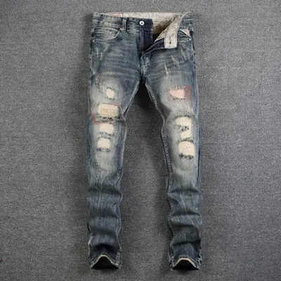 Men's Slim Fit Brand Streetwear Stretch Jeans