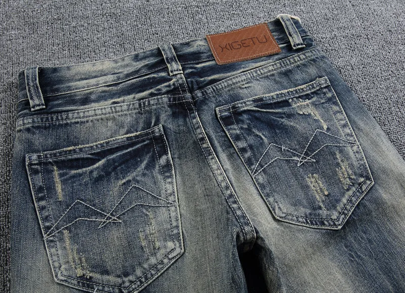 Men's Slim Fit Brand Streetwear Stretch Jeans