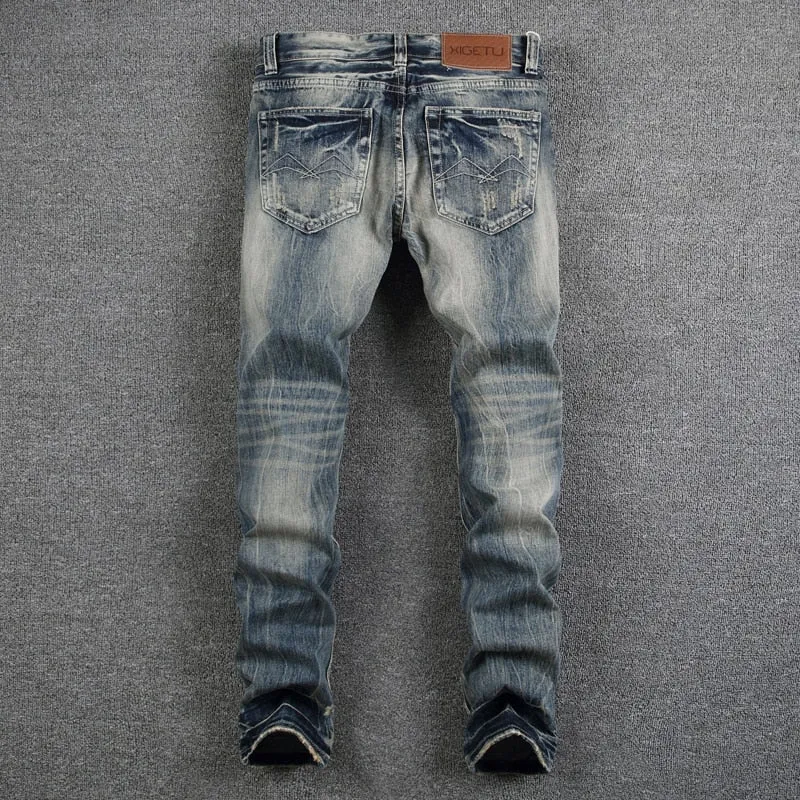 Men's Slim Fit Brand Streetwear Stretch Jeans