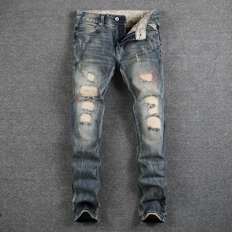 Men's Slim Fit Brand Streetwear Stretch Jeans
