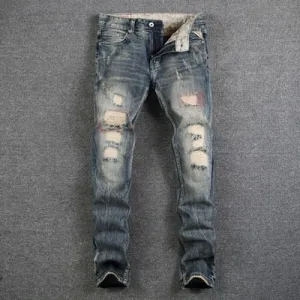 Men's Slim Fit Brand Streetwear Stretch Jeans