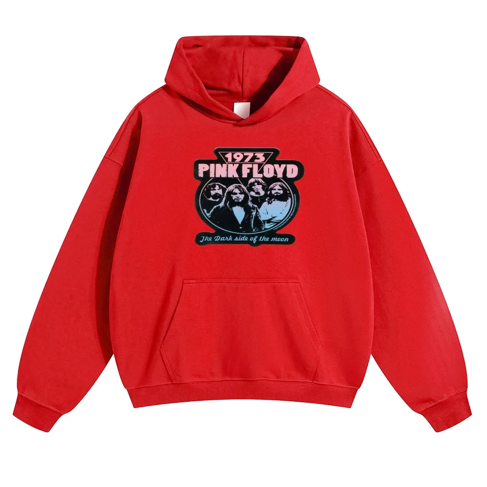 Mens Vintage 1973  Pink Floyd Rock Band Hoodies
