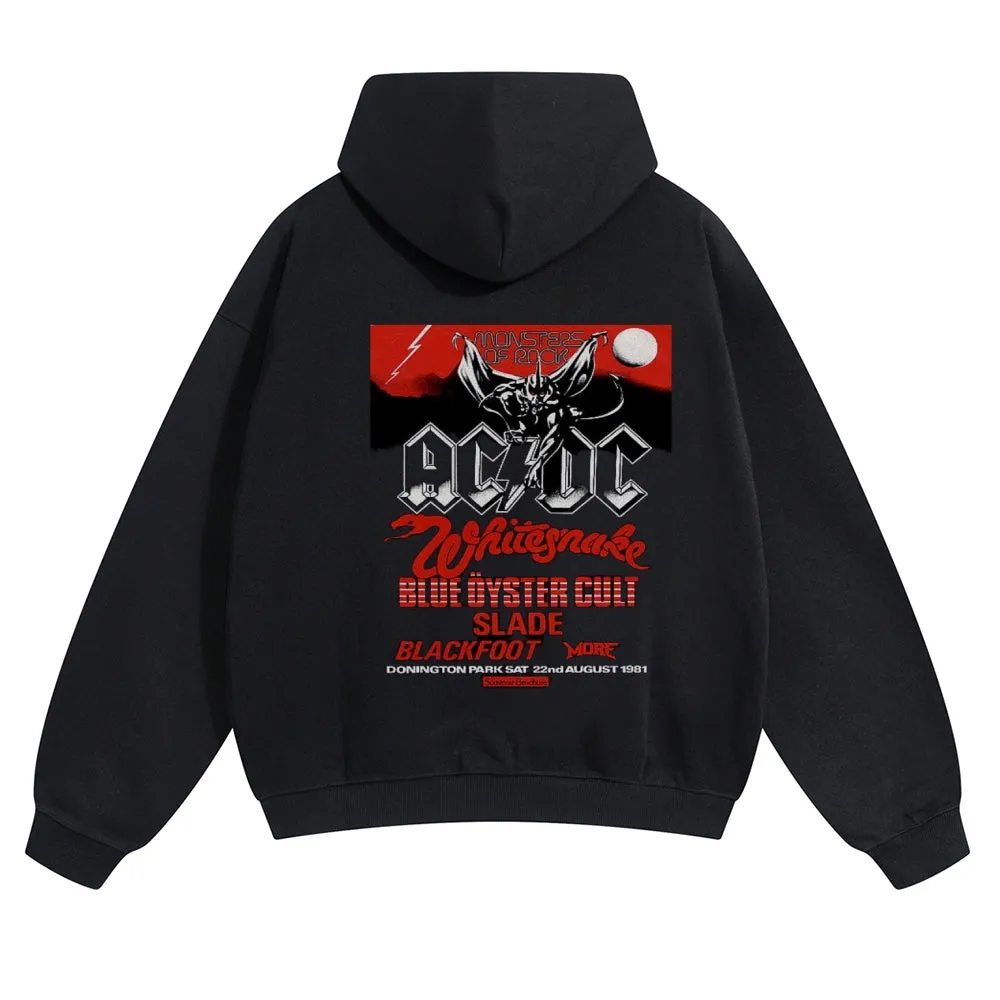 Mens Vintage ACDC Rock Band Hoodies