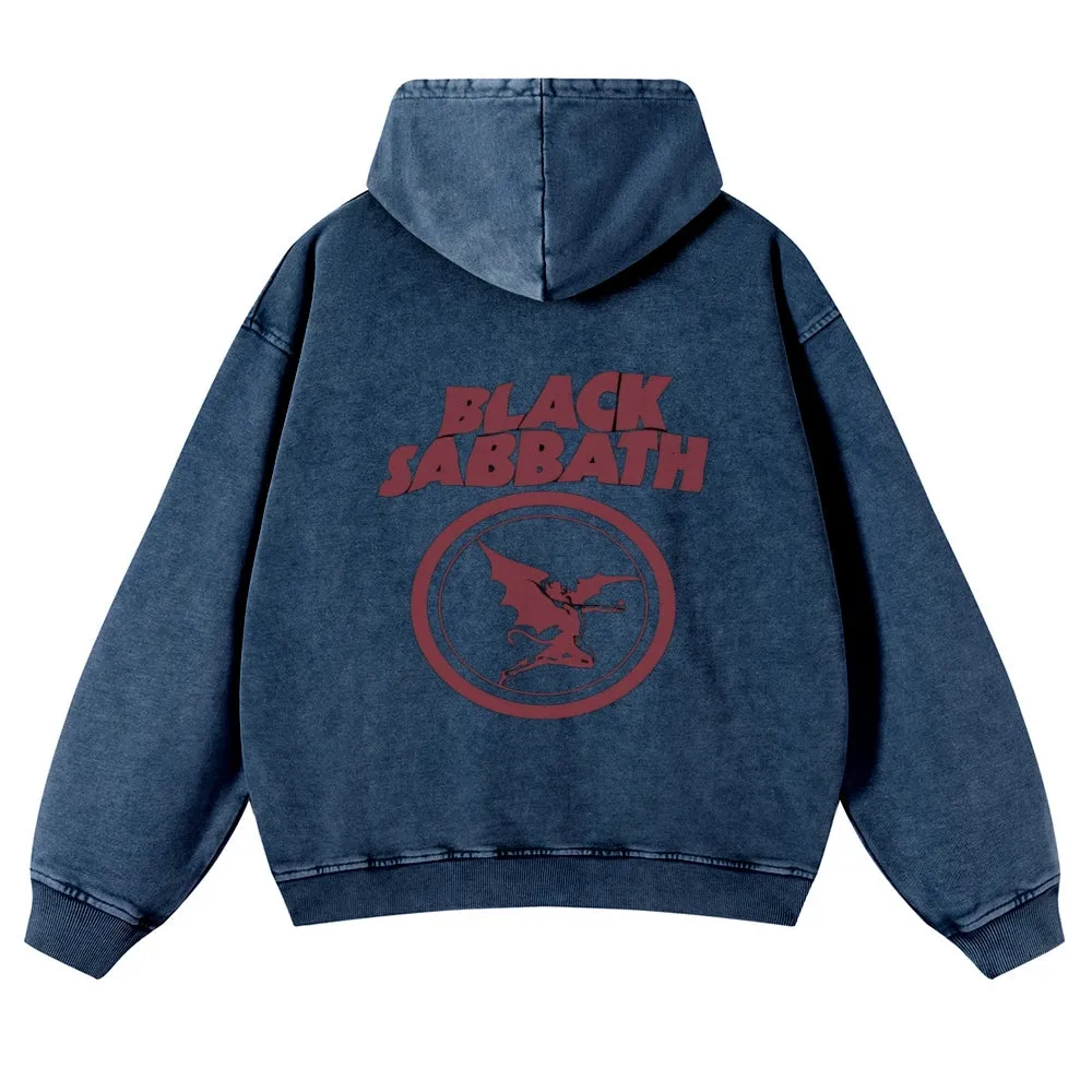 Mens Vintage Black Sabbath Rock Band Hoodies