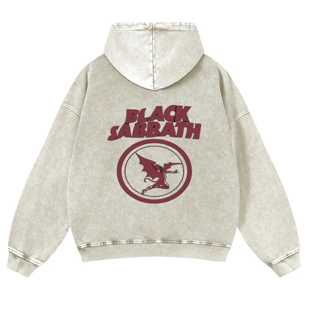 Mens Vintage Black Sabbath Rock Band Hoodies