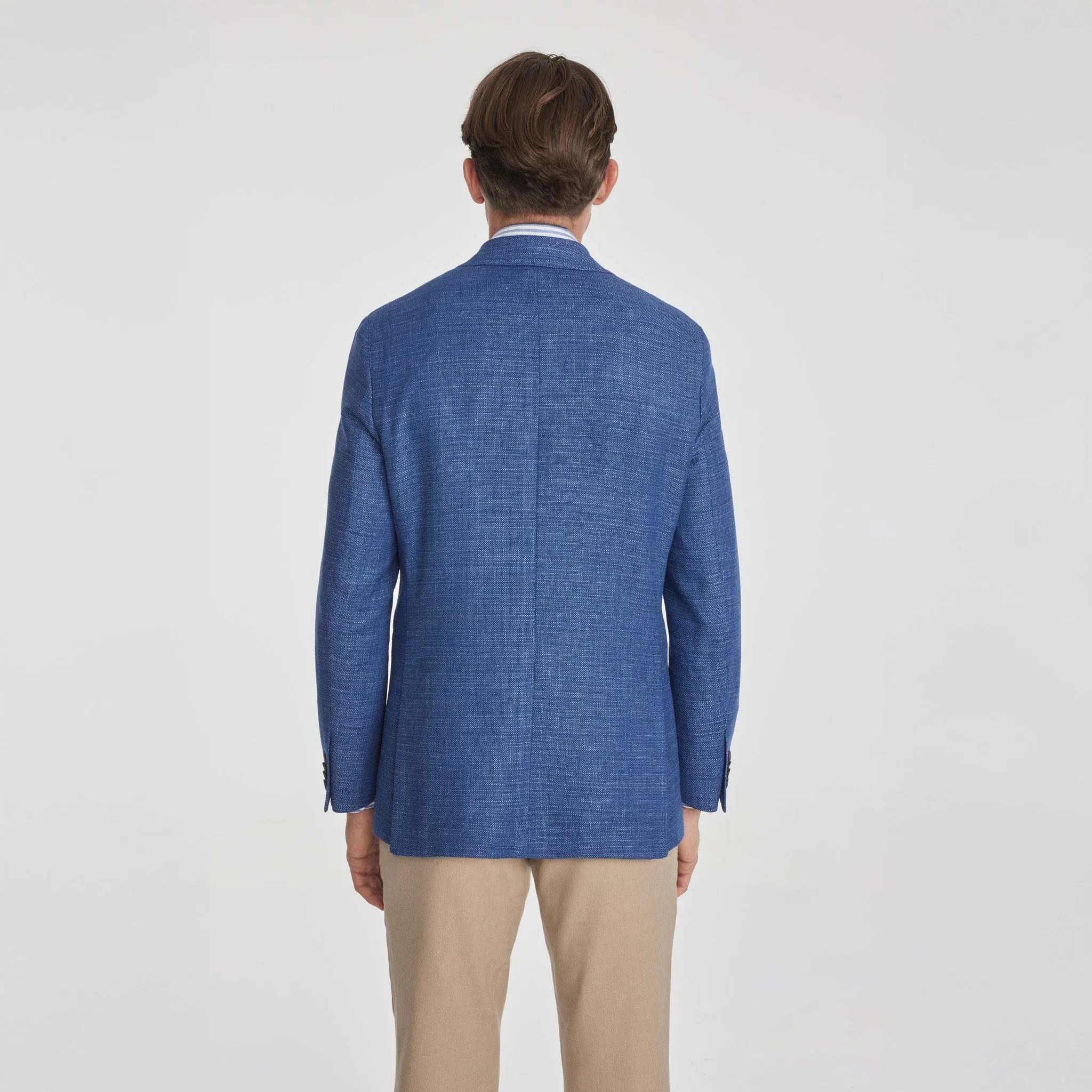 Mid-Blue Neat Hampton Contemporary Fit Unconstructed Sport Jacket - Jack Victor