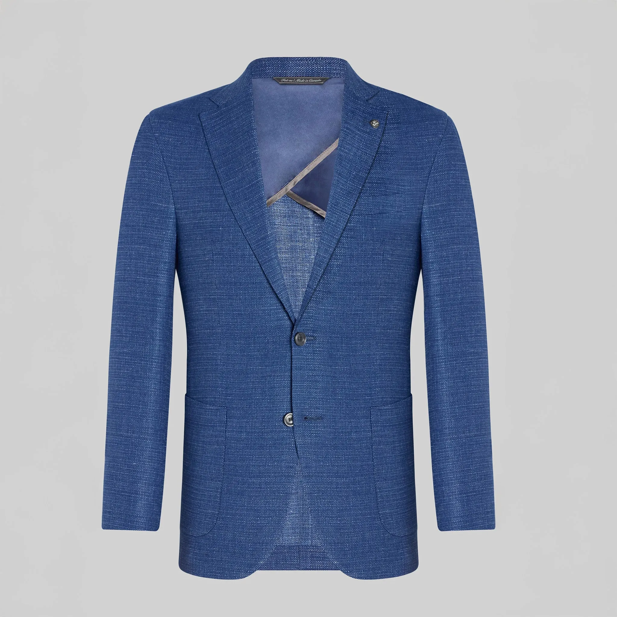 Mid-Blue Neat Hampton Contemporary Fit Unconstructed Sport Jacket - Jack Victor