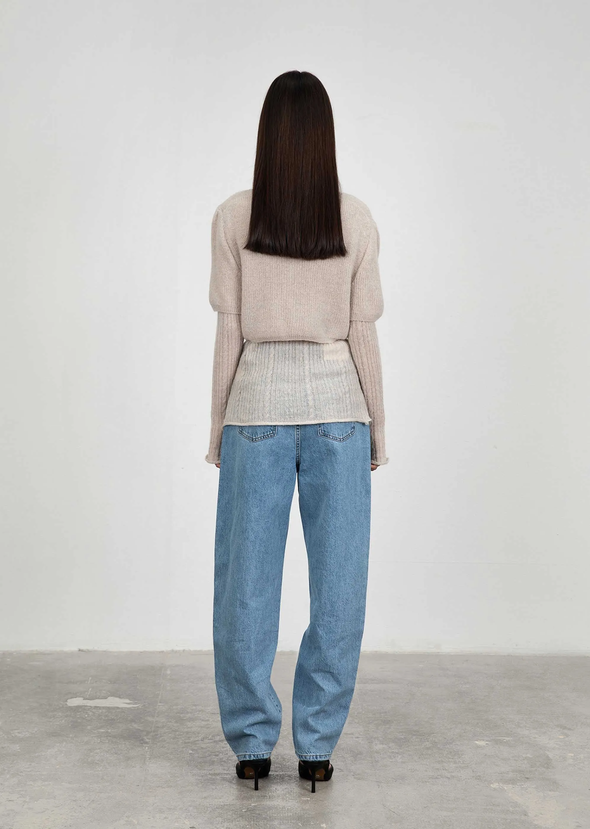 Mid Blue Tapered Denim Pants