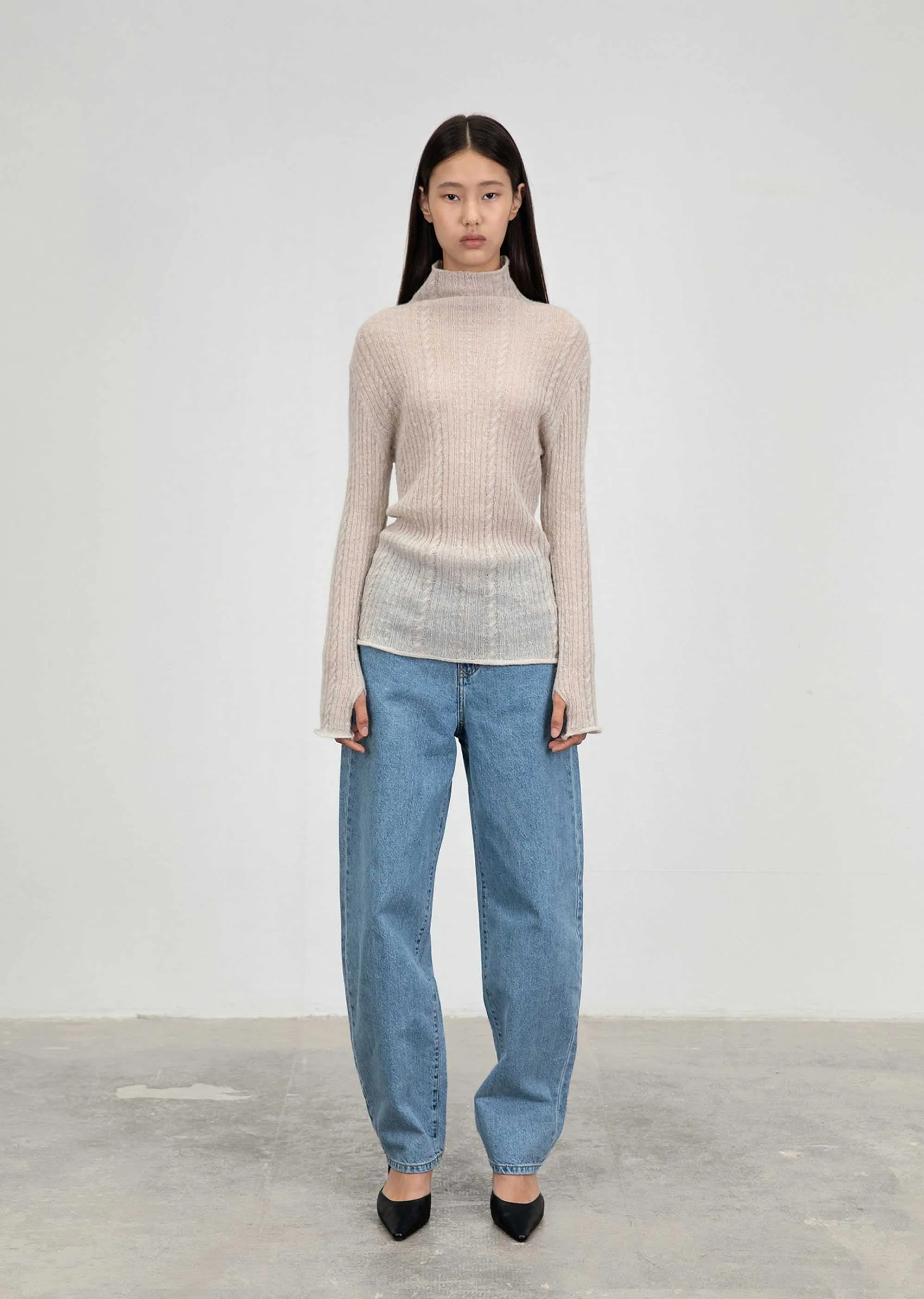Mid Blue Tapered Denim Pants