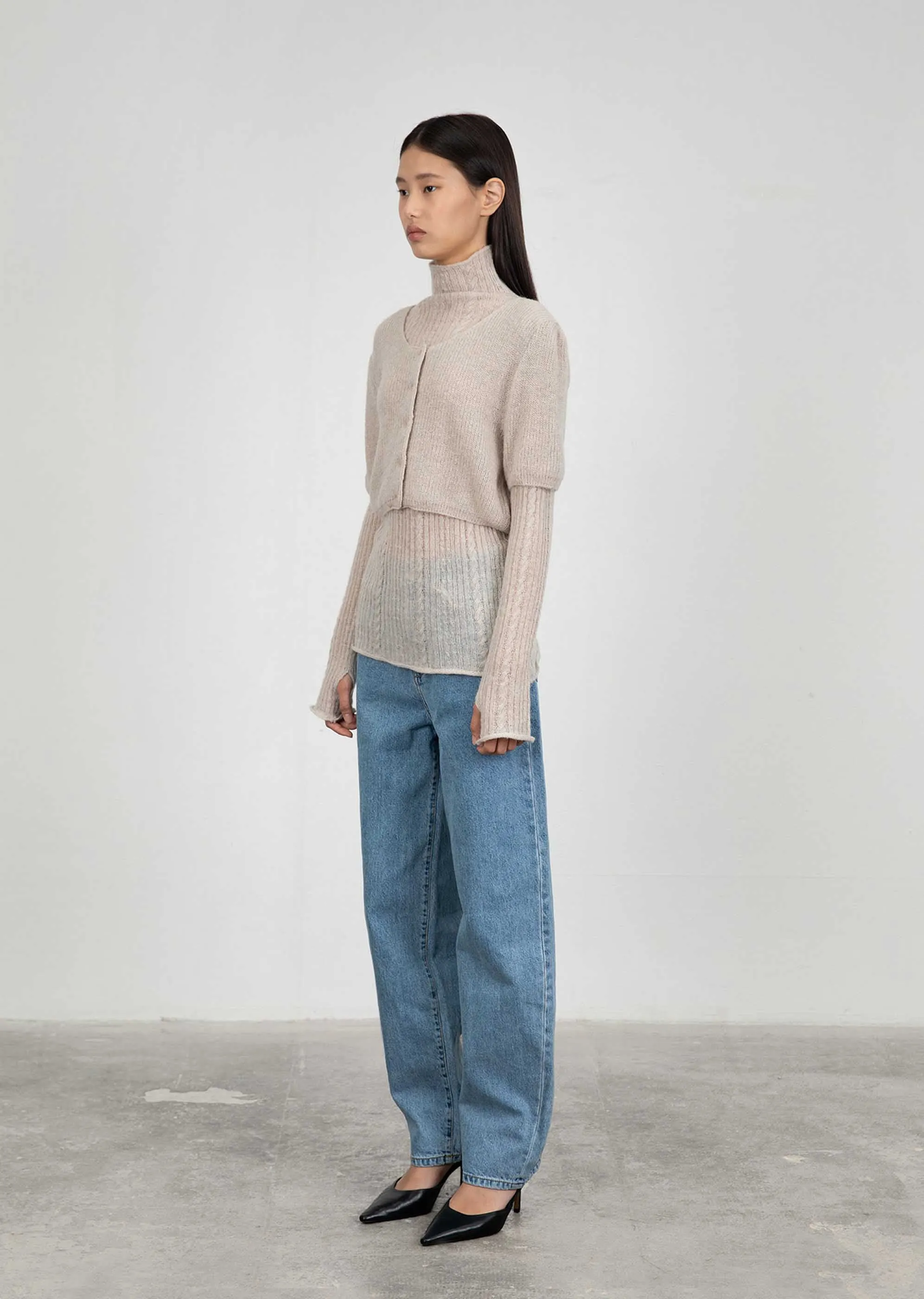 Mid Blue Tapered Denim Pants