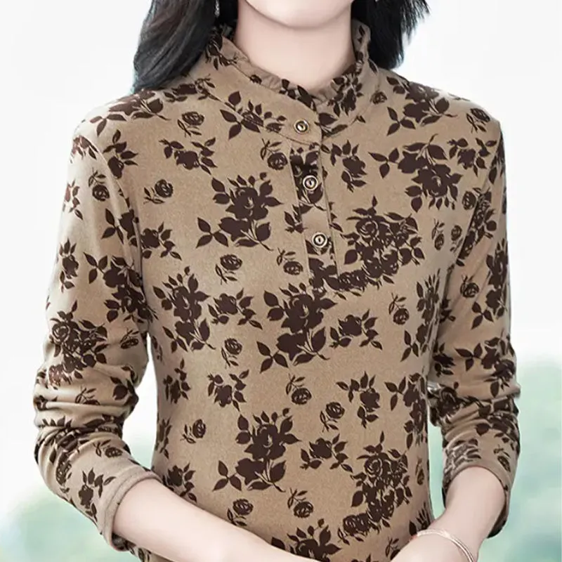 Middle-Aged Women's Printed Pullover
