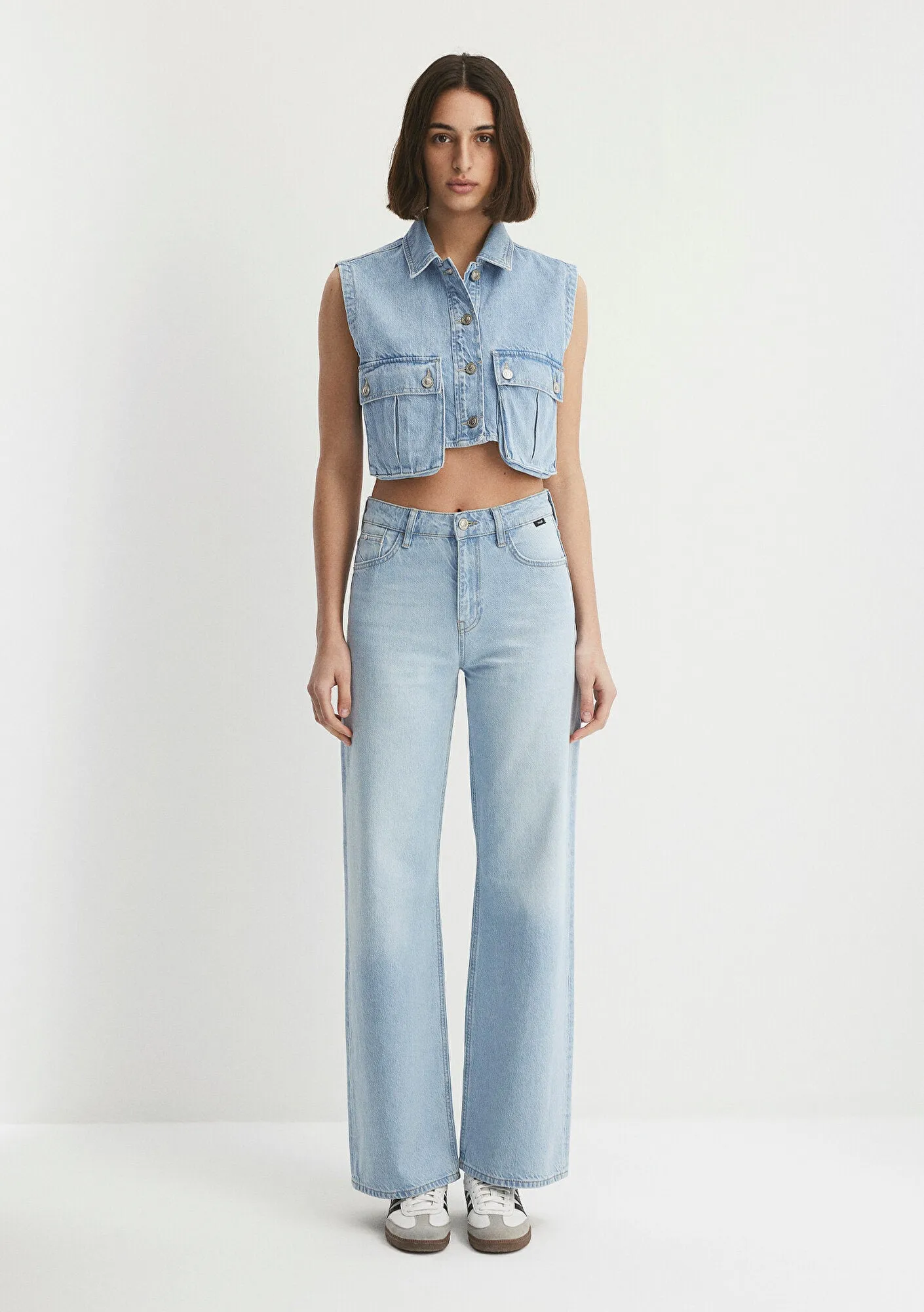 Milani Light Blue College Jean Vest
