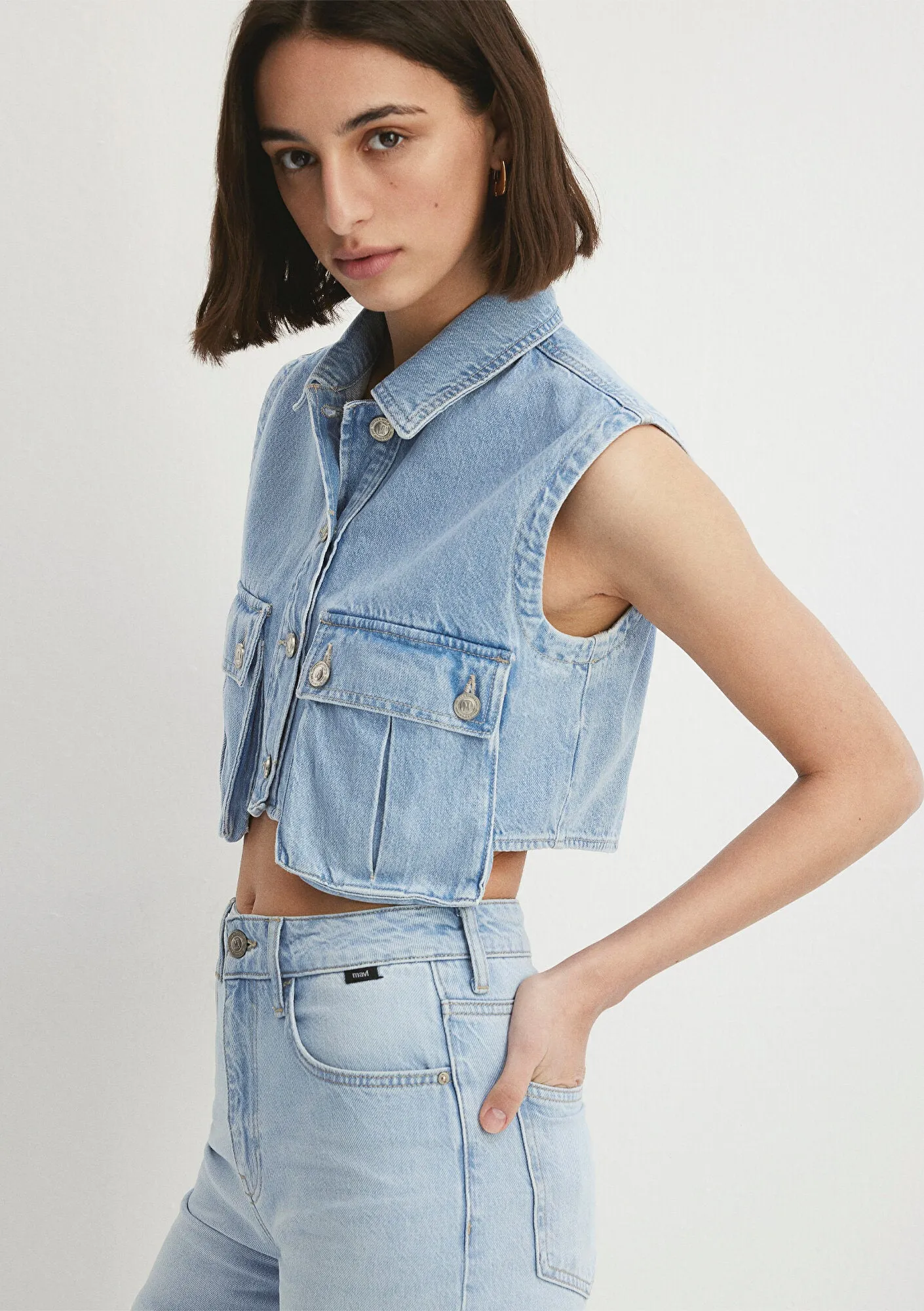 Milani Light Blue College Jean Vest