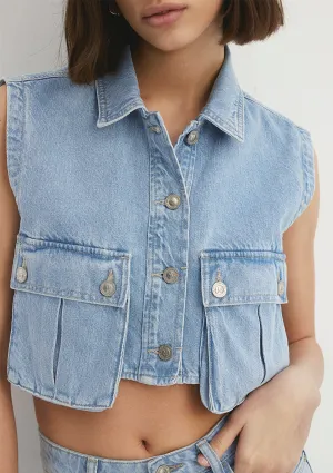 Milani Light Blue College Jean Vest