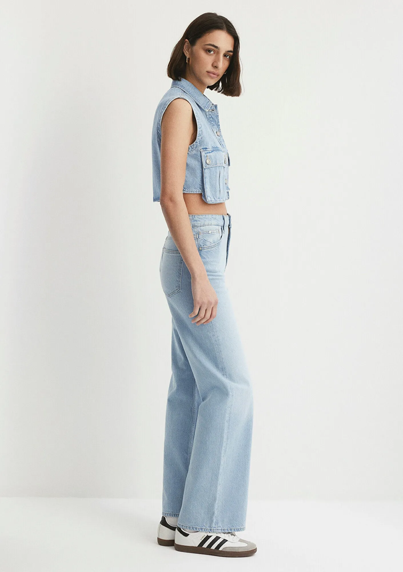 Milani Light Blue College Jean Vest