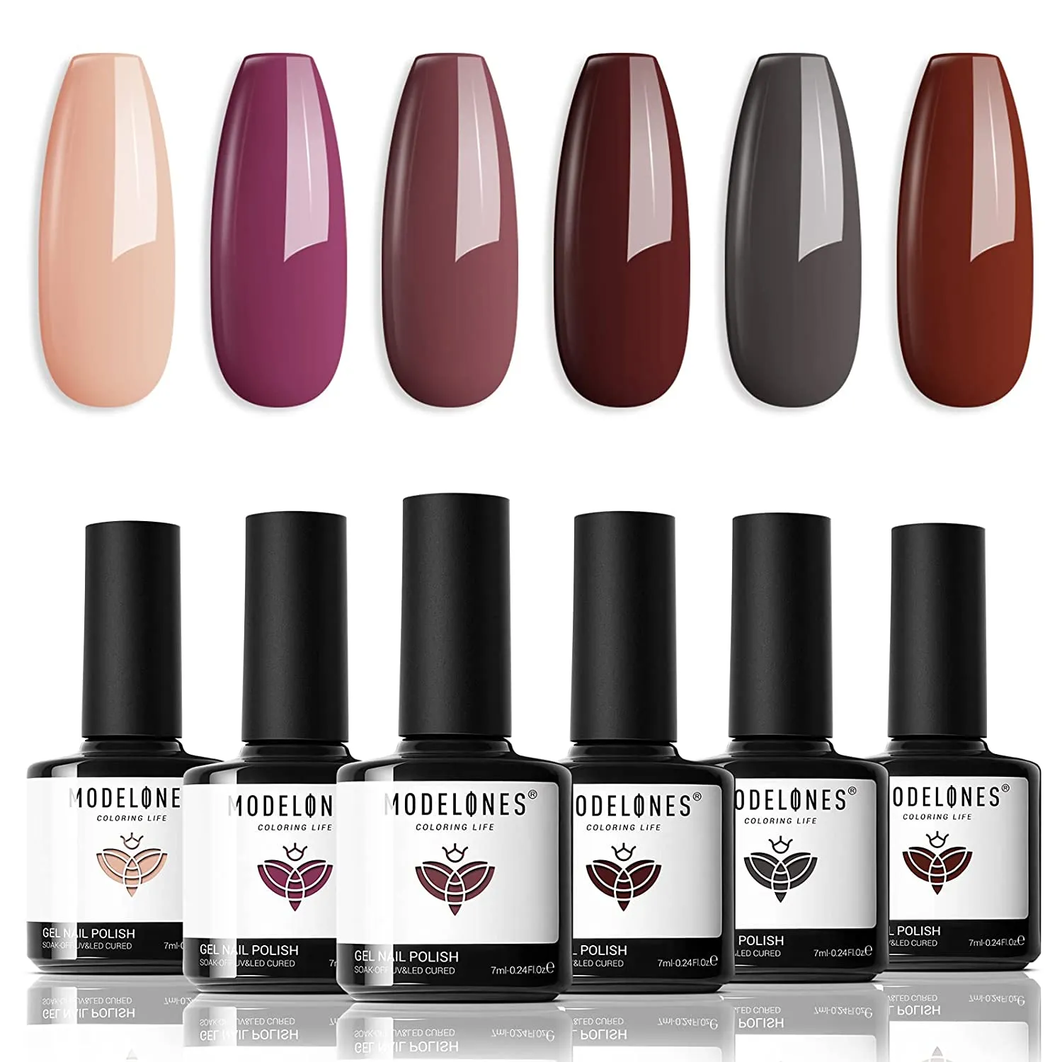 Modelones Color Changing Gel Nail Polish Kit - 6 Colors Spring Limited Edition 10ml Glitter Mood Temperature Change Gel Nail Polish Set Soak Off Gel Polish Nail Art Manicure DIY Salon Gift for Women