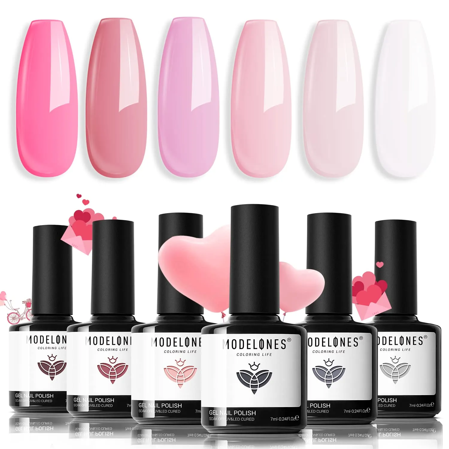Modelones Color Changing Gel Nail Polish Kit - 6 Colors Spring Limited Edition 10ml Glitter Mood Temperature Change Gel Nail Polish Set Soak Off Gel Polish Nail Art Manicure DIY Salon Gift for Women