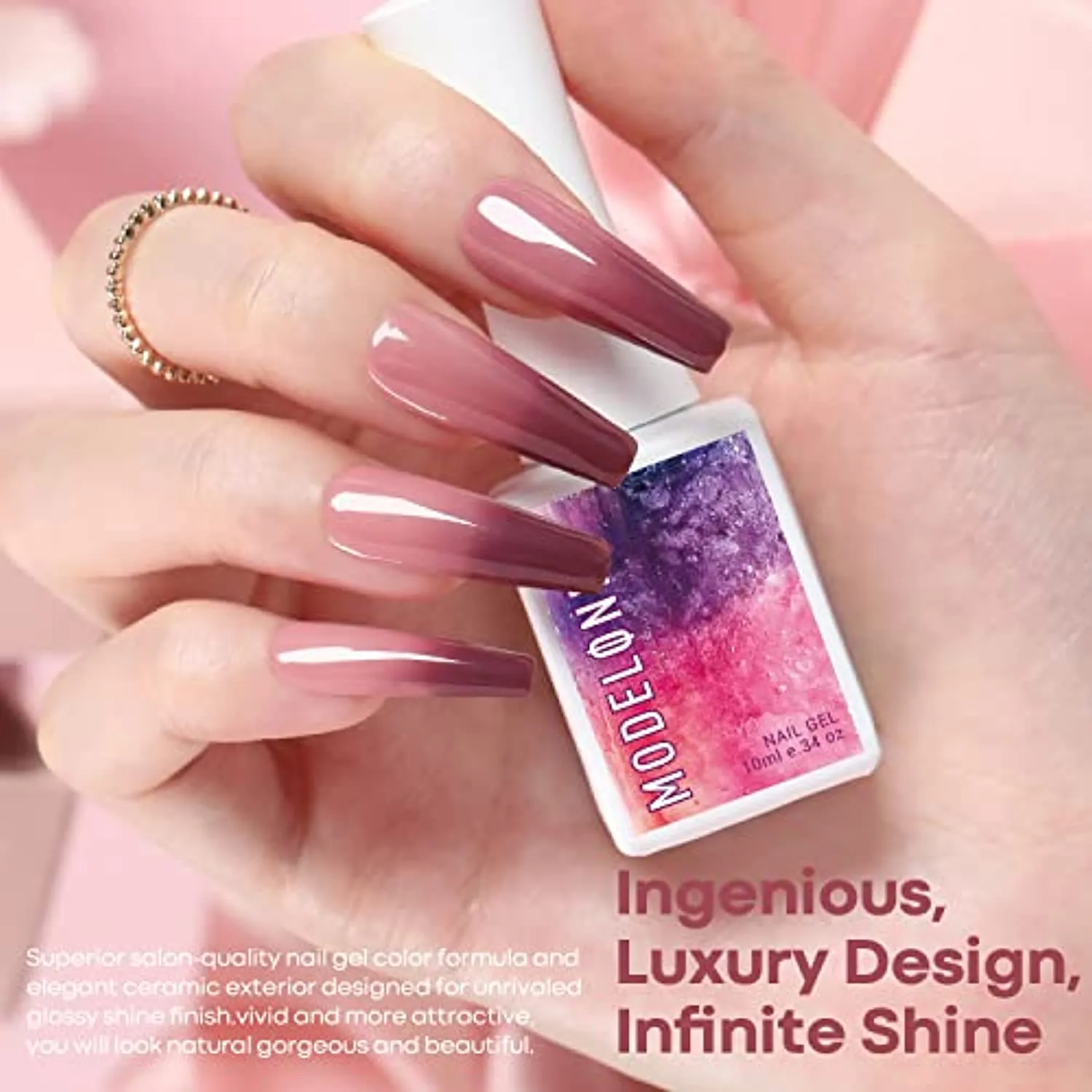 Modelones Color Changing Gel Nail Polish Kit - 6 Colors Spring Limited Edition 10ml Glitter Mood Temperature Change Gel Nail Polish Set Soak Off Gel Polish Nail Art Manicure DIY Salon Gift for Women