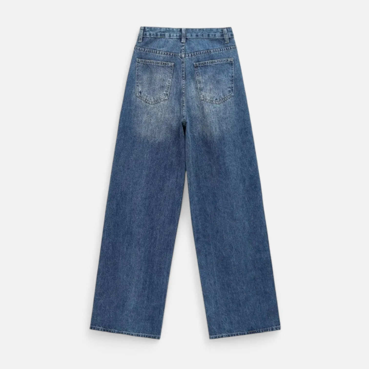 Monacogents | High-Waisted Wide-Leg Denim Pants