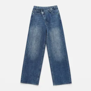 Monacogents | High-Waisted Wide-Leg Denim Pants