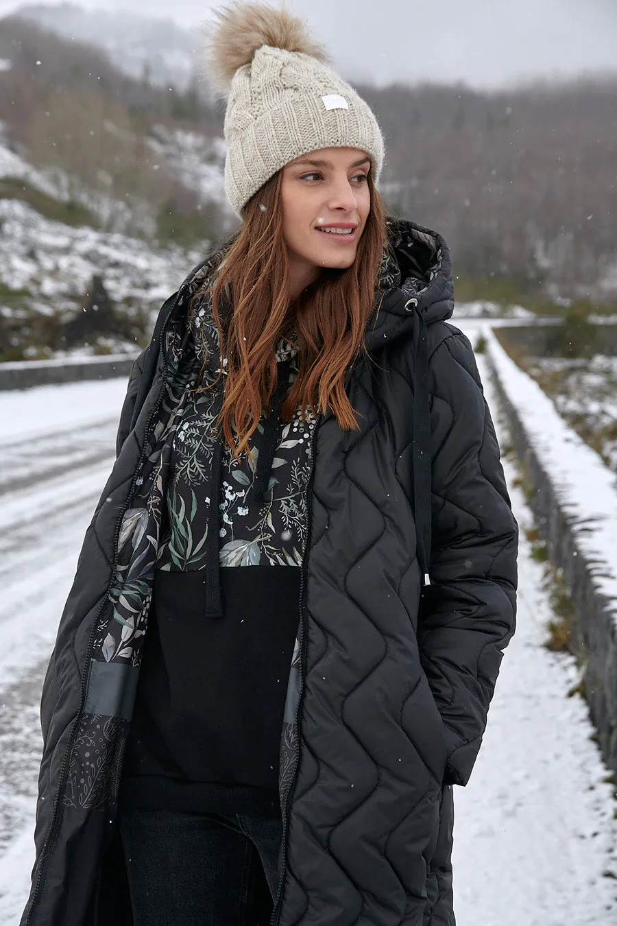Moss Garden Reversible Quilted Coat