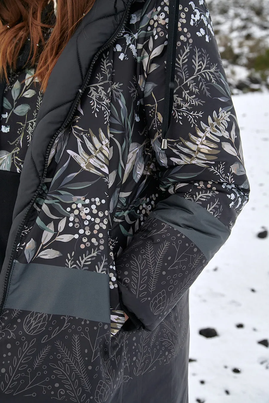 Moss Garden Reversible Quilted Coat