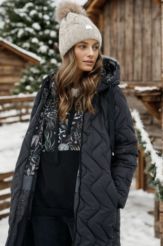 Moss Garden Reversible Quilted Coat