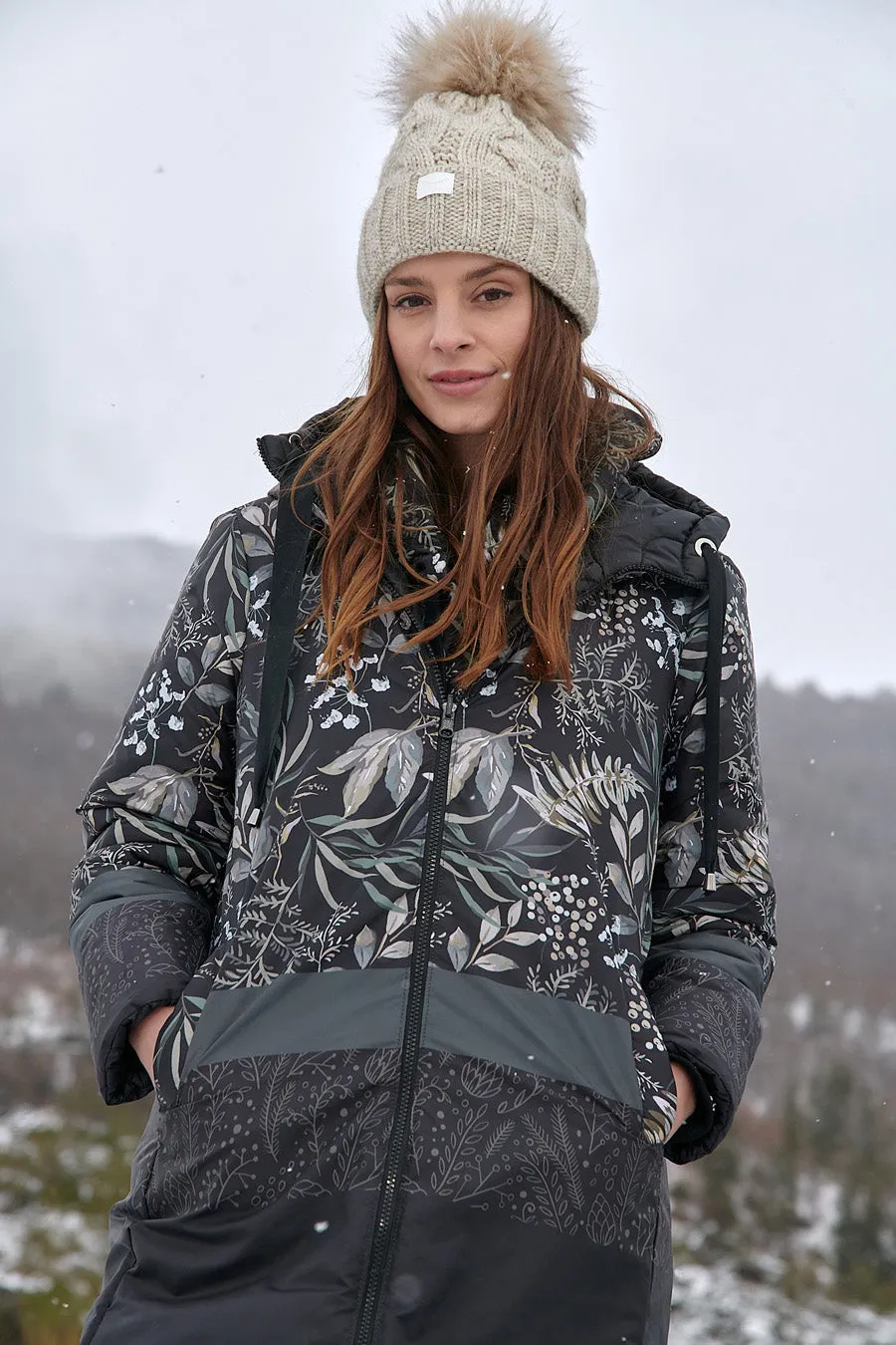 Moss Garden Reversible Quilted Coat