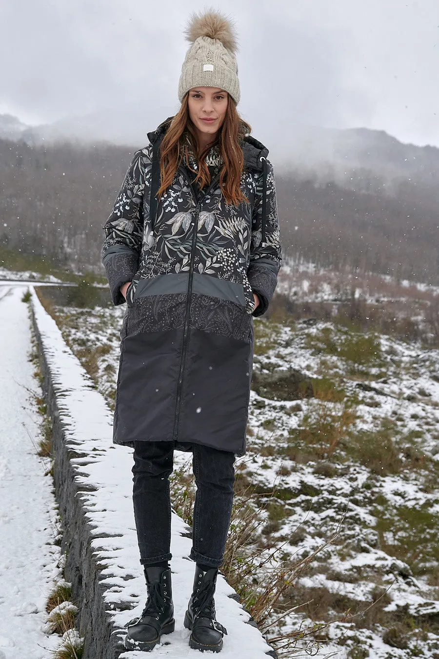Moss Garden Reversible Quilted Coat