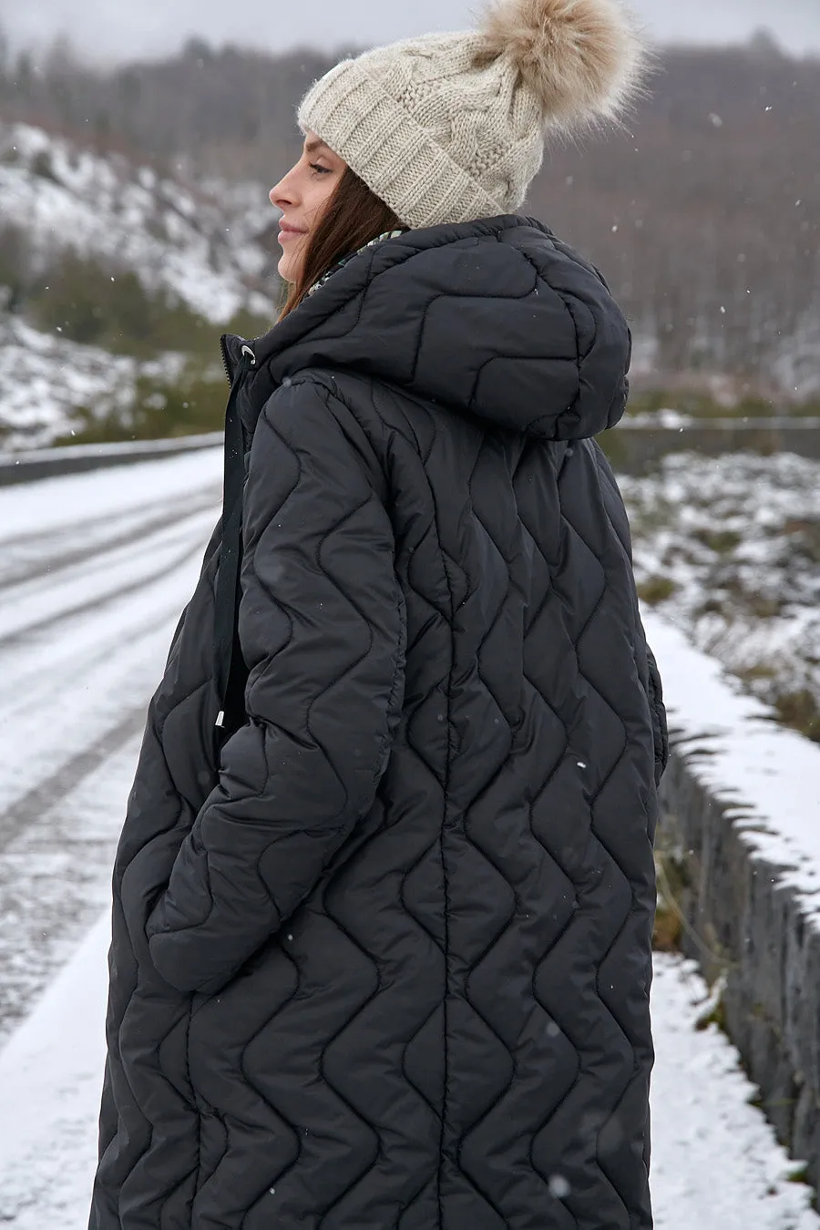 Moss Garden Reversible Quilted Coat