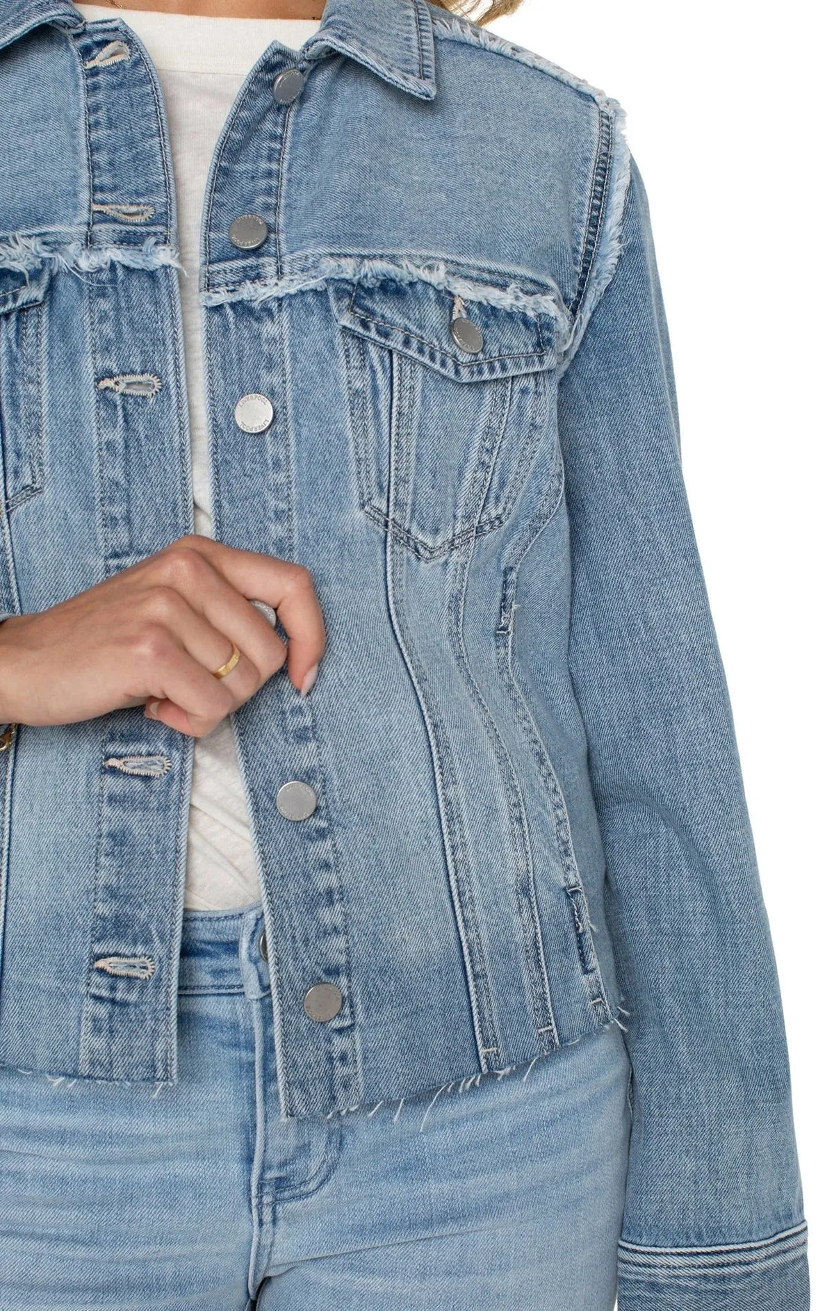 Multi-Fray Trucker Jacket