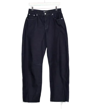 NA-KD Blue Indigo Barrel Leg High Waist Jeans UK 8