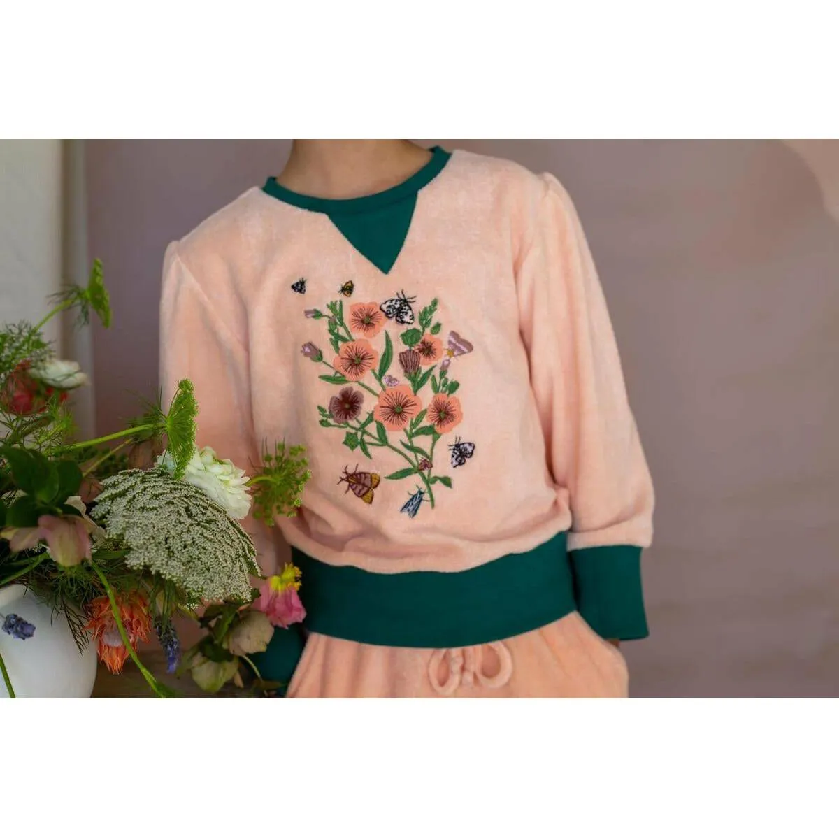Naomi Jumper-Peach Puree Emb