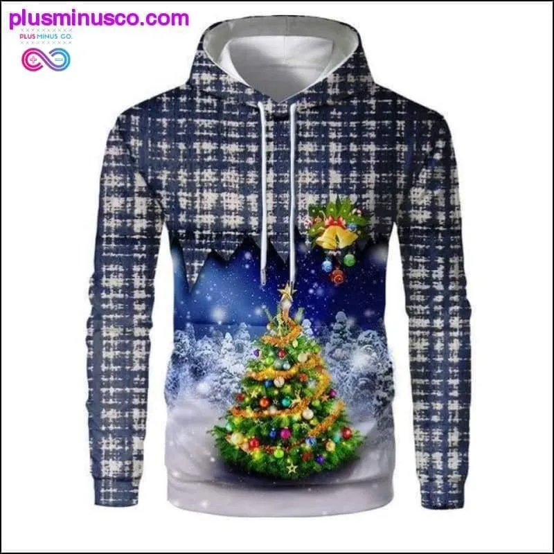 New Christmas Hoodies Men 3D Santa Claus And Snowman Trees