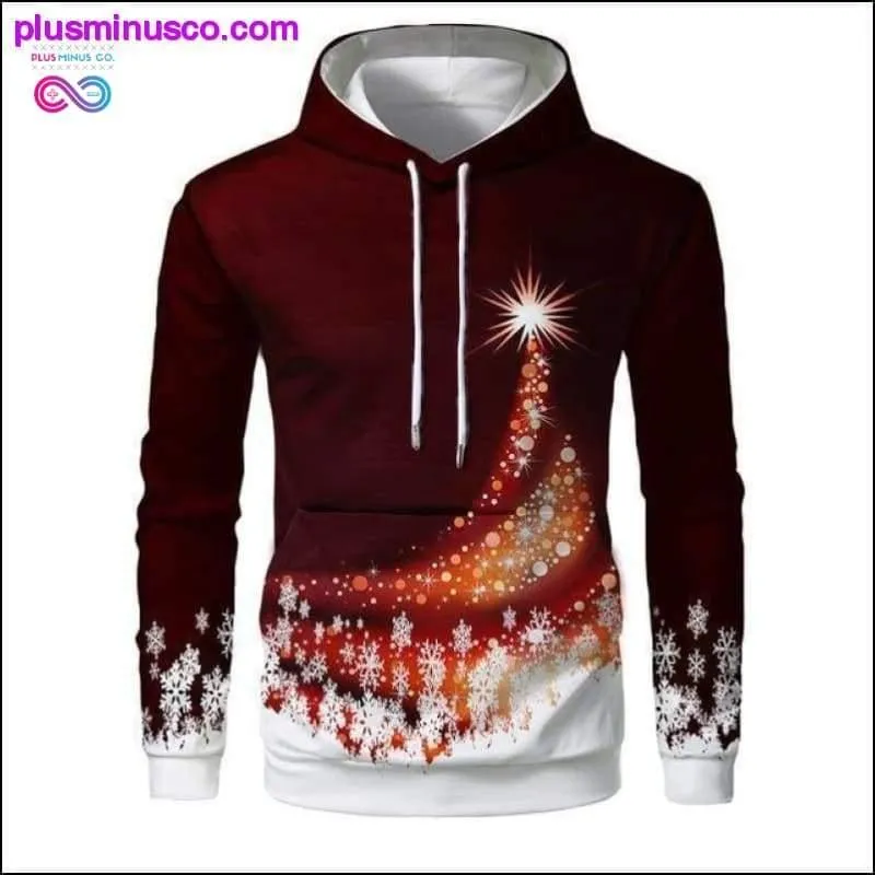 New Christmas Hoodies Men 3D Santa Claus And Snowman Trees