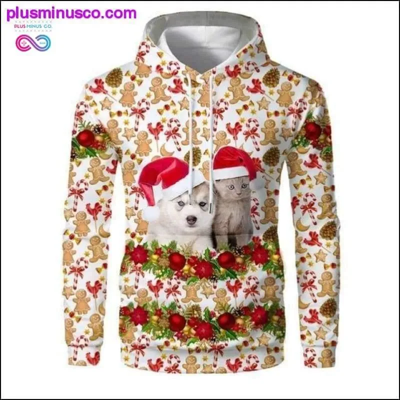 New Christmas Hoodies Men 3D Santa Claus And Snowman Trees
